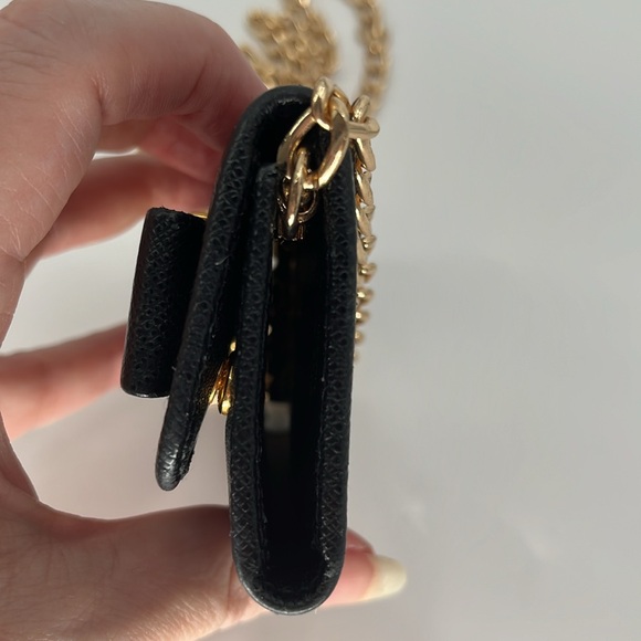 Prada Black Saffiano Bow Ribbon Key Case on Chain - Picture 7 of 12